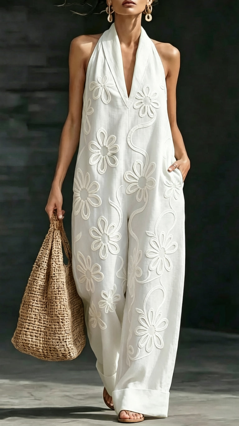 Women’s Minimalist Elegant and Comfortable Floral Jumpsuit