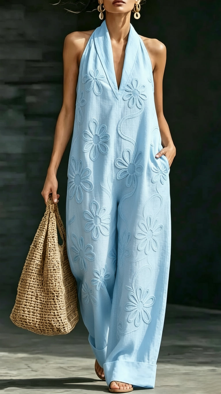 Women’s Minimalist Elegant and Comfortable Floral Jumpsuit