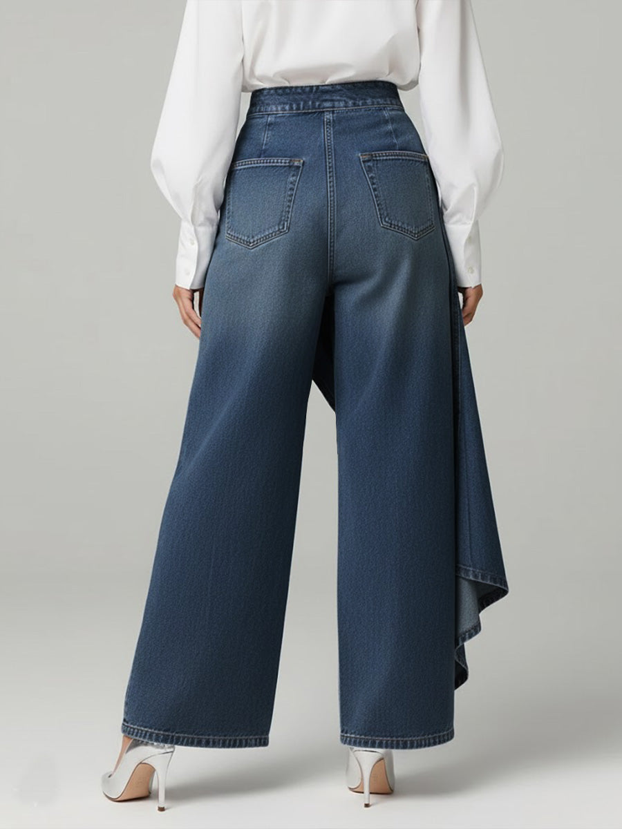Women’s High-waisted Relaxed Fit Wide-leg Jeans With A Stylish Design.