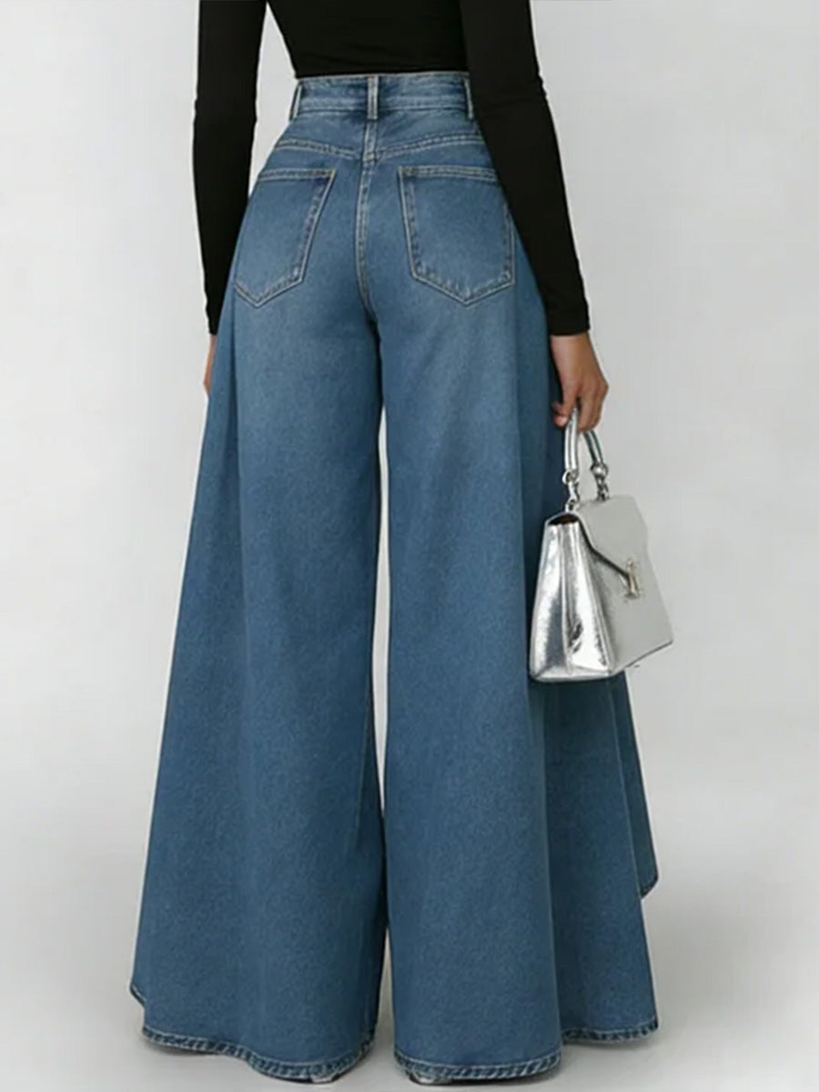 Women’s High-Waisted Relaxed Wide-Leg Jeans – Effortless Everyday Comfort