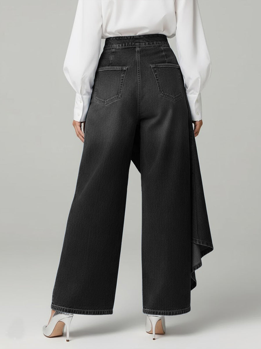 Women’s High-waisted Relaxed Fit Wide-leg Jeans With A Stylish Design.