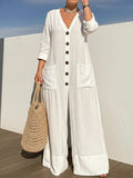 Women’s Cozy And Casual Linen And Cotton Jumpsuit