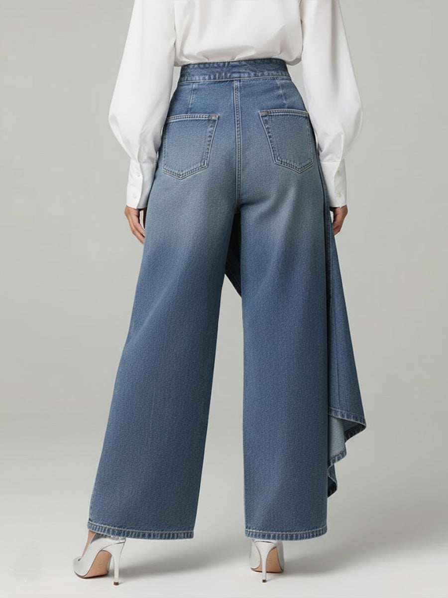 Women’s High-waisted Relaxed Fit Wide-leg Jeans With A Stylish Design.