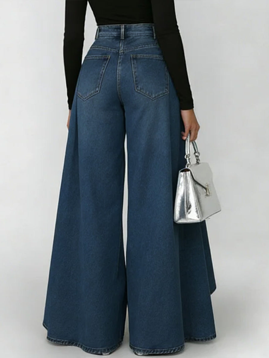 Women’s High-Waisted Relaxed Wide-Leg Jeans – Effortless Everyday Comfort
