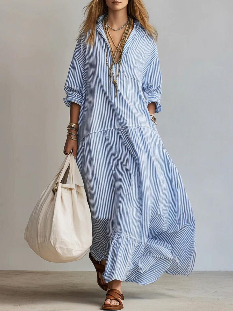 Women’s Casual Striped Loose-fitting Dress
